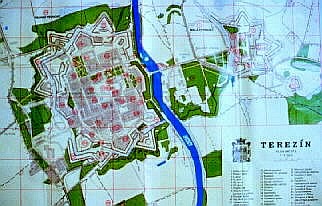 Map of Terezin (Theresienstadt)